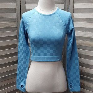 Women's Long Sleeve Jacquard Seamless Cropped Top | JoyLab | Large